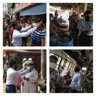 ভাঙ্গায় করোনারোধে ইউএনও’র মাস্ক বিতরণ